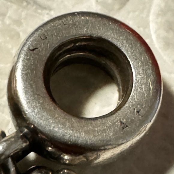 Authentic Pandora red enamel heart dangle charm X2 - Picture 3 of 6